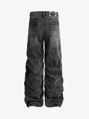 Y2K Faded Stacked Denim Jeans 