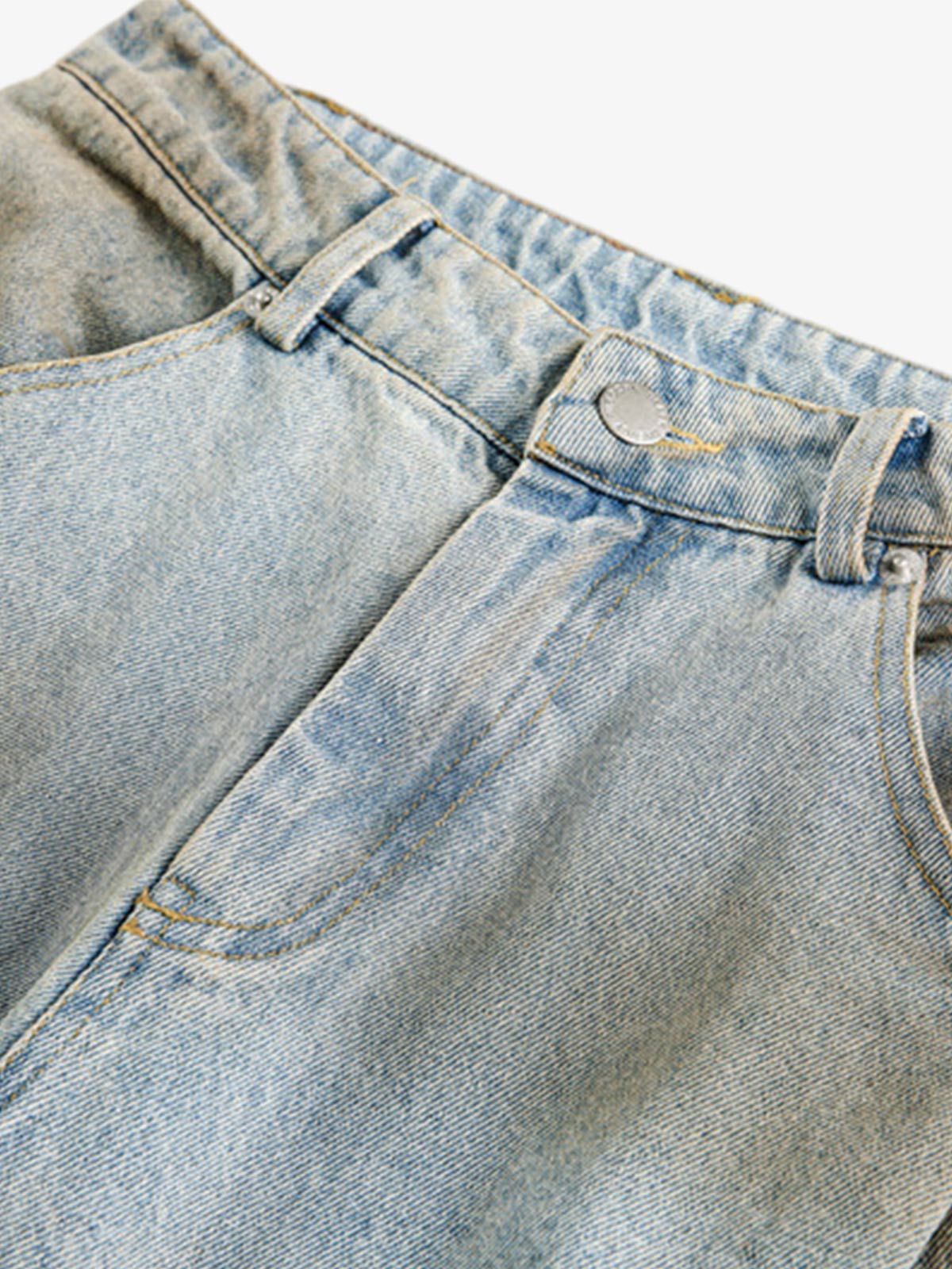 Street Deconstructed Spray Painted Machete Jeans 