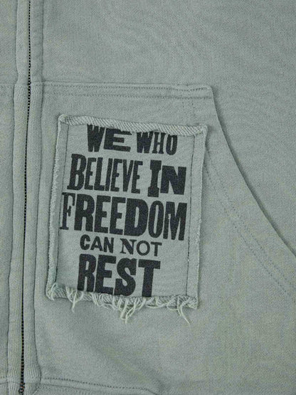 Cotton Blend Patchwork Bomber Jacket with Graphic Embroidery and Zipper Closure 