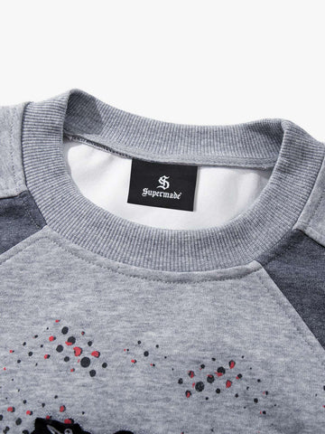 Embroidered Patchwork Collar Graphic Tee
