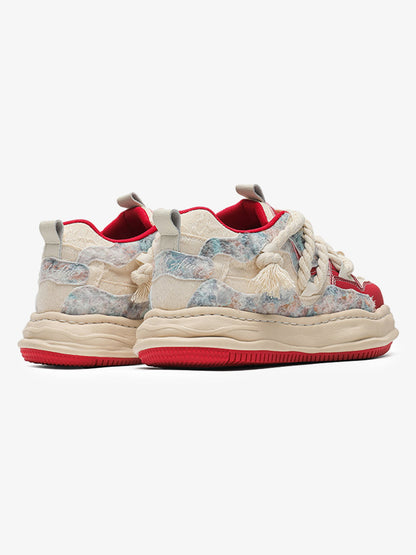 7CM Height-Enhancing Sneakers with Fluid Lines and Granular Outsole 