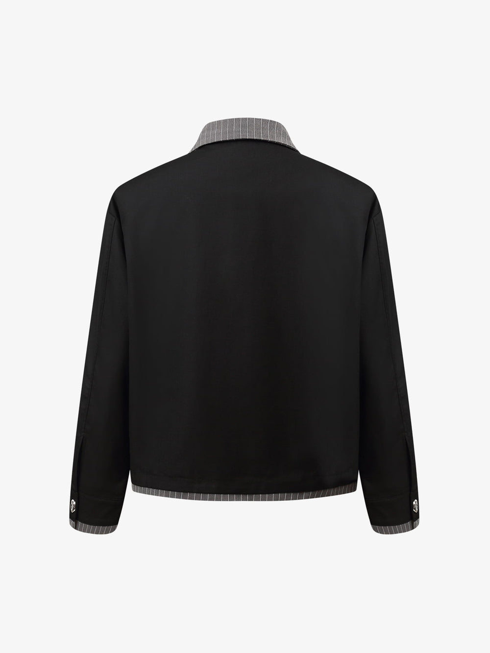 Deconstructed Double-Collar Cropped Jacket