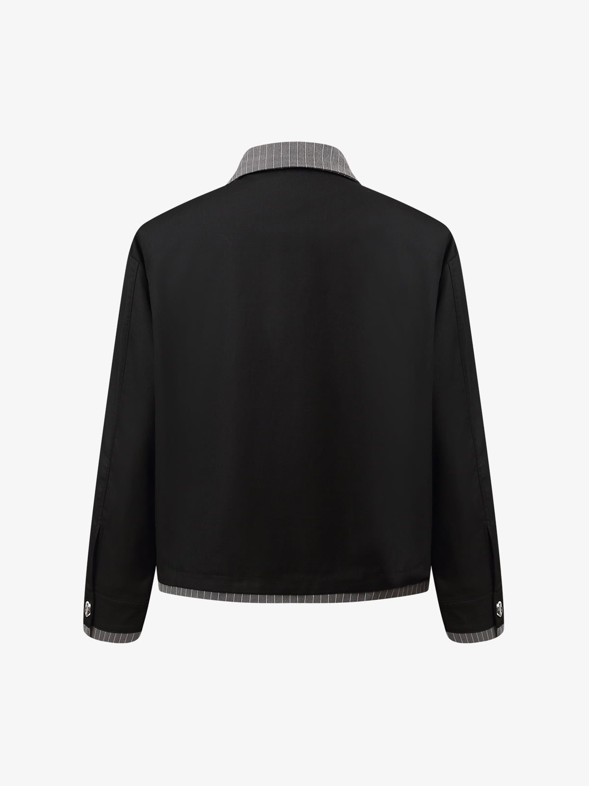 Deconstructed Double-Collar Cropped Jacket