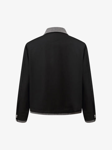 Deconstructed Double-Collar Cropped Jacket