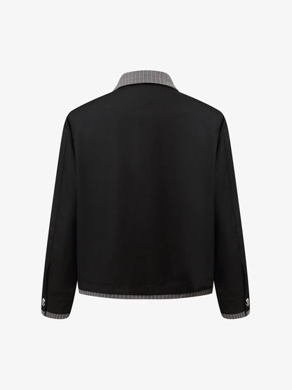 Deconstructed Double-Collar Cropped Jacket