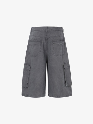 Gothic Cross Graphic Cargo Shorts 
