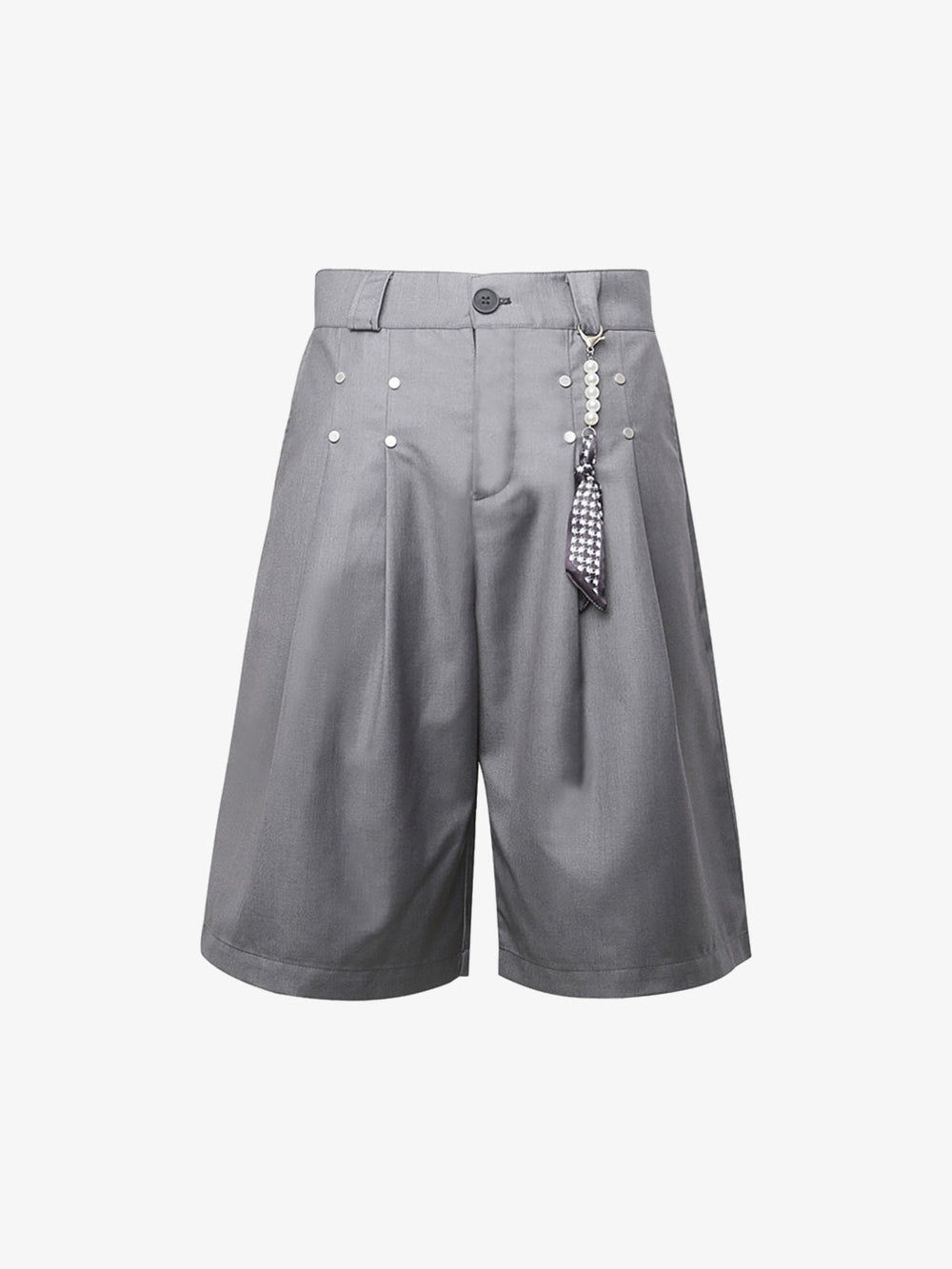 Pleated Design Pendant Decoration Baggy Shorts - 2482 