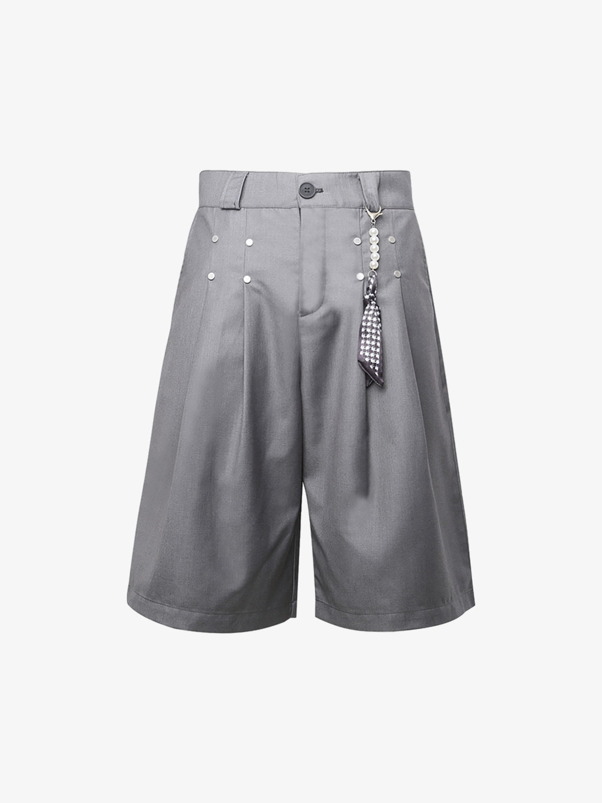 Pleated Design Pendant Decoration Baggy Shorts - 2482 