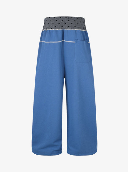 Patchwork Star Appliqué Drawstring Sweatpants