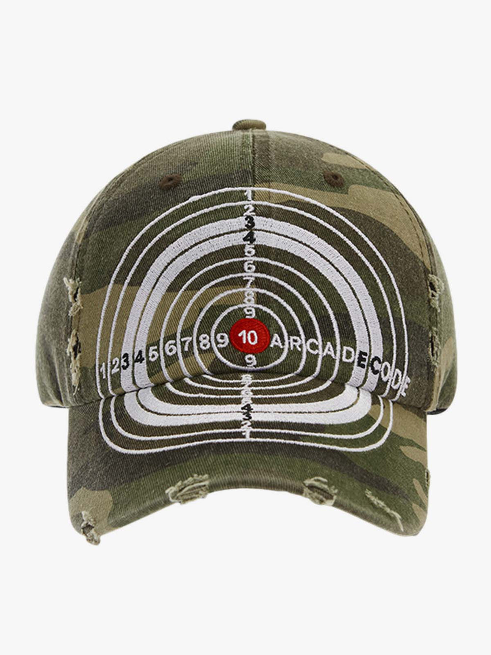 Distressed Camo Target Pattern Cap