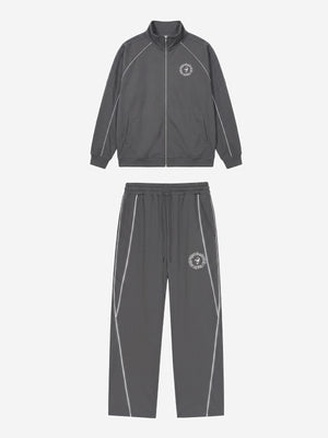 Reflective Stripe Logo Embroidered Tracksuit