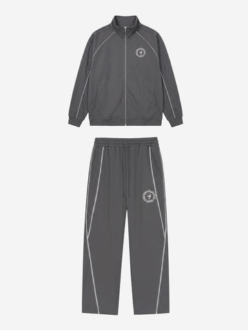 Reflective Stripe Logo Embroidered Tracksuit