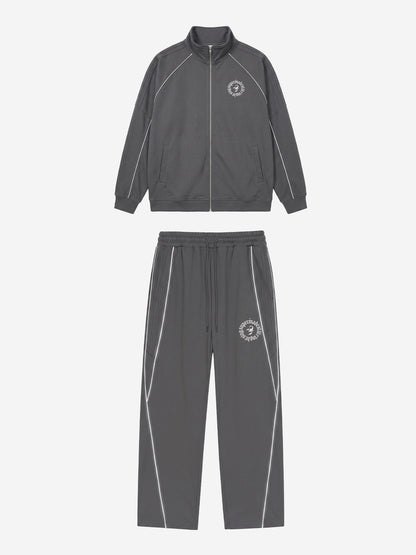 Reflective Stripe Logo Embroidered Tracksuit