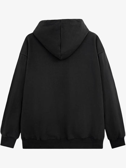 Black Hoodie With Purple Graphic Design 