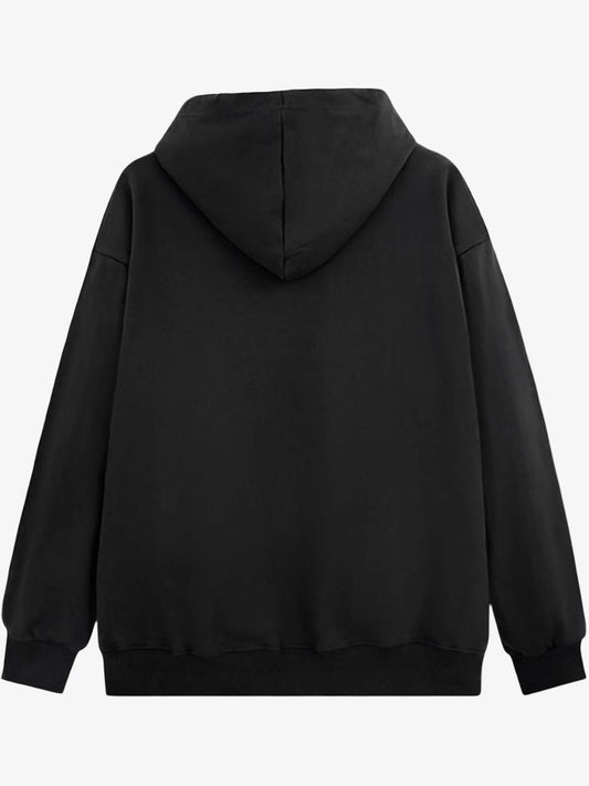 Black Hoodie With Purple Graphic Design 