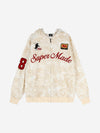 Zebra Graphic Embroidered Oversized Zip Hoodie