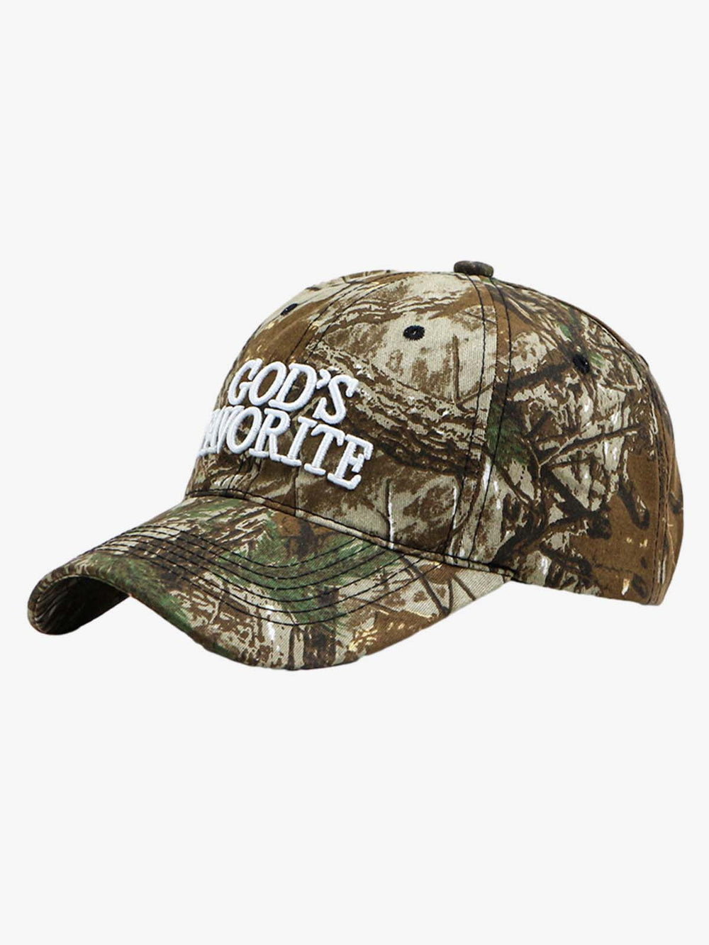 Classic Camo “God’s Favorite” Embroidery Curved Brim Baseball Cap 