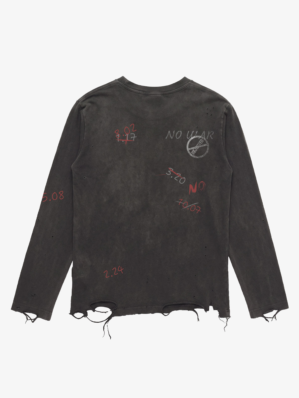 Rhinestone Graphic Dyed Long Sleeve Tee