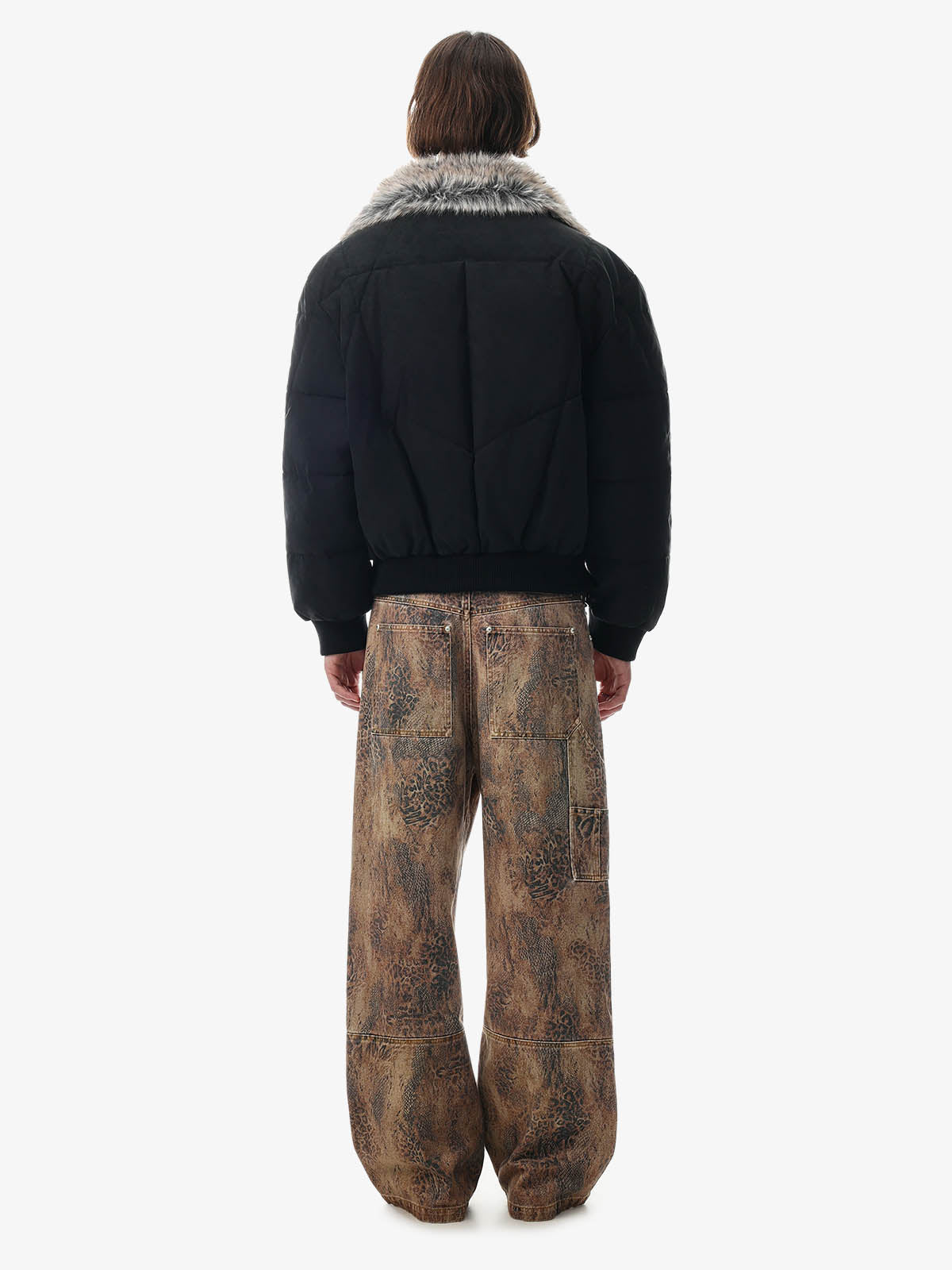 Faux-Fur Trim Quilted Puffer Coat