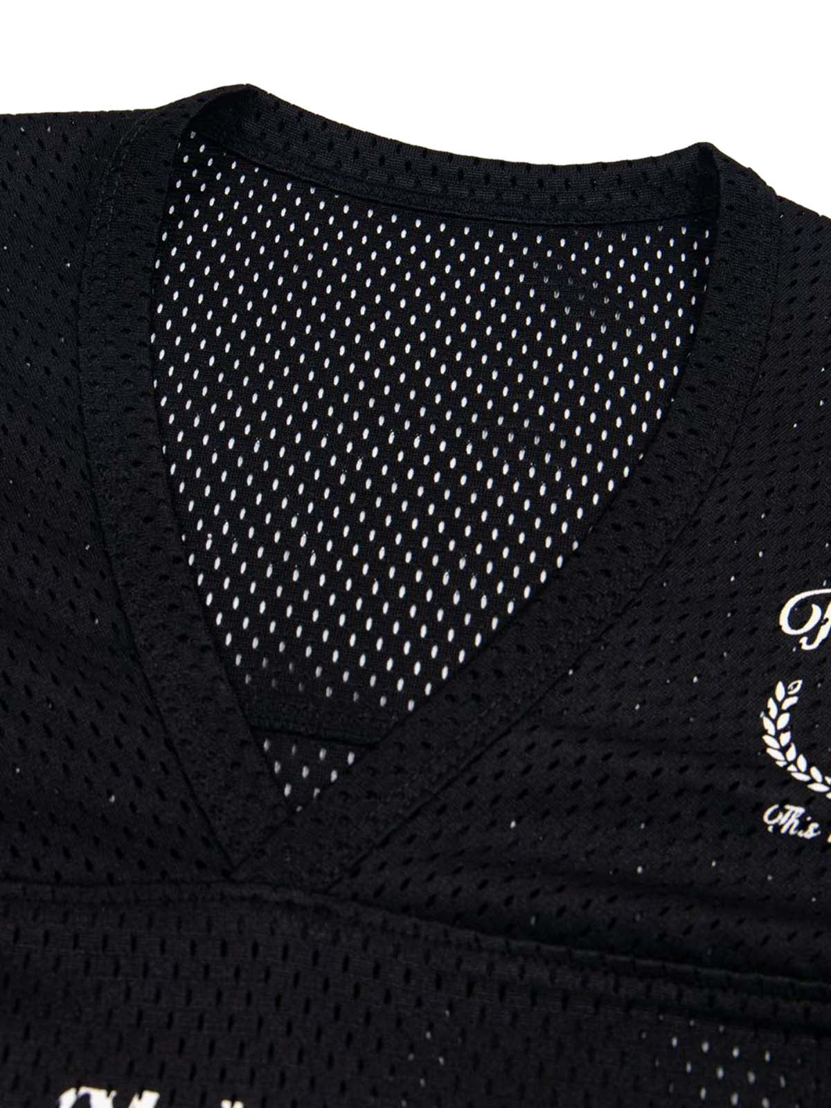 Retro Hollow Digital Stripe Print Jersey  T-shirt