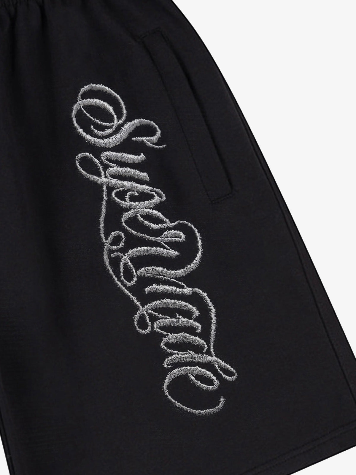 Zip Pocket Embroidered Shorts