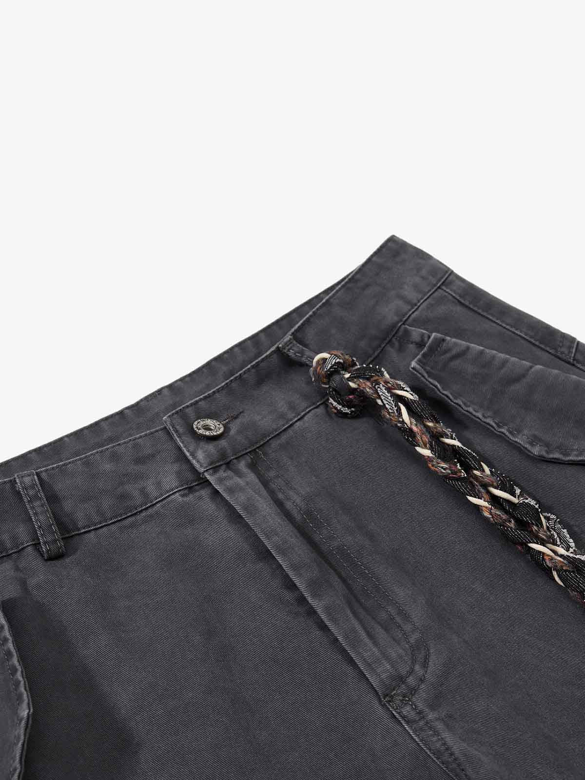 Washed Cargo Webbing Baggy Pants 