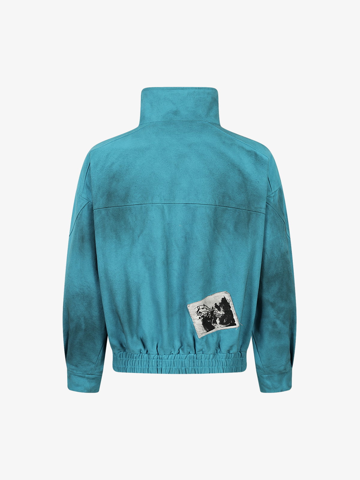 Distressed High Collar Jacket