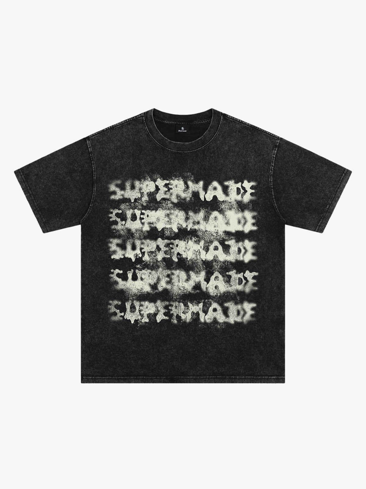Washed Spray Effect Letter Print T-Shirt 