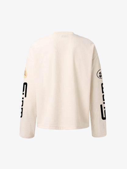 Long Sleeve Thermal Top with Bold Logo Design 
