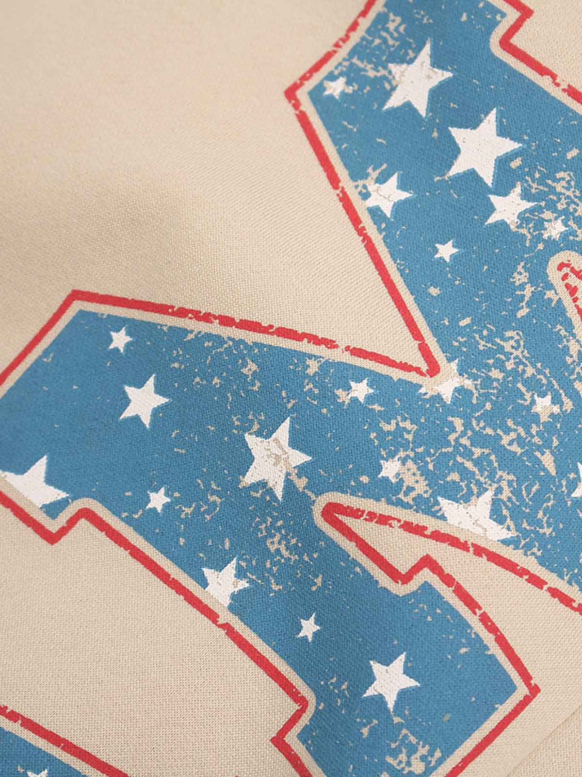 Retro Contrast Letter Print Fleece Wide-Leg Sweatpants 