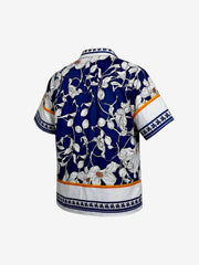 Porcelain Pattern Camp Collar Boxy Shirt 