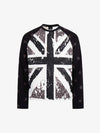 Flag Graphic Waffle Boxy Fit Long Sleeve Tee