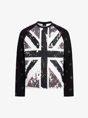 Flag Graphic Waffle Boxy Fit Long Sleeve Tee