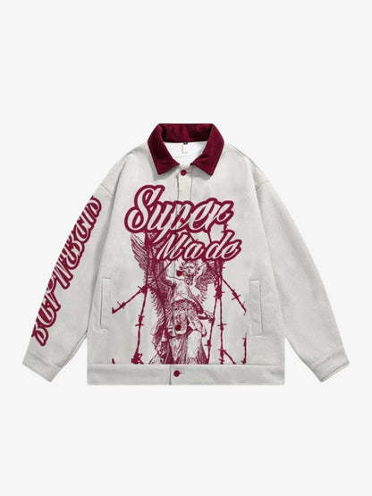 SuperMade Embroidered Jacket with Angel Design 