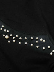 Graffiti Pearl Embellished Cropped Hoodie