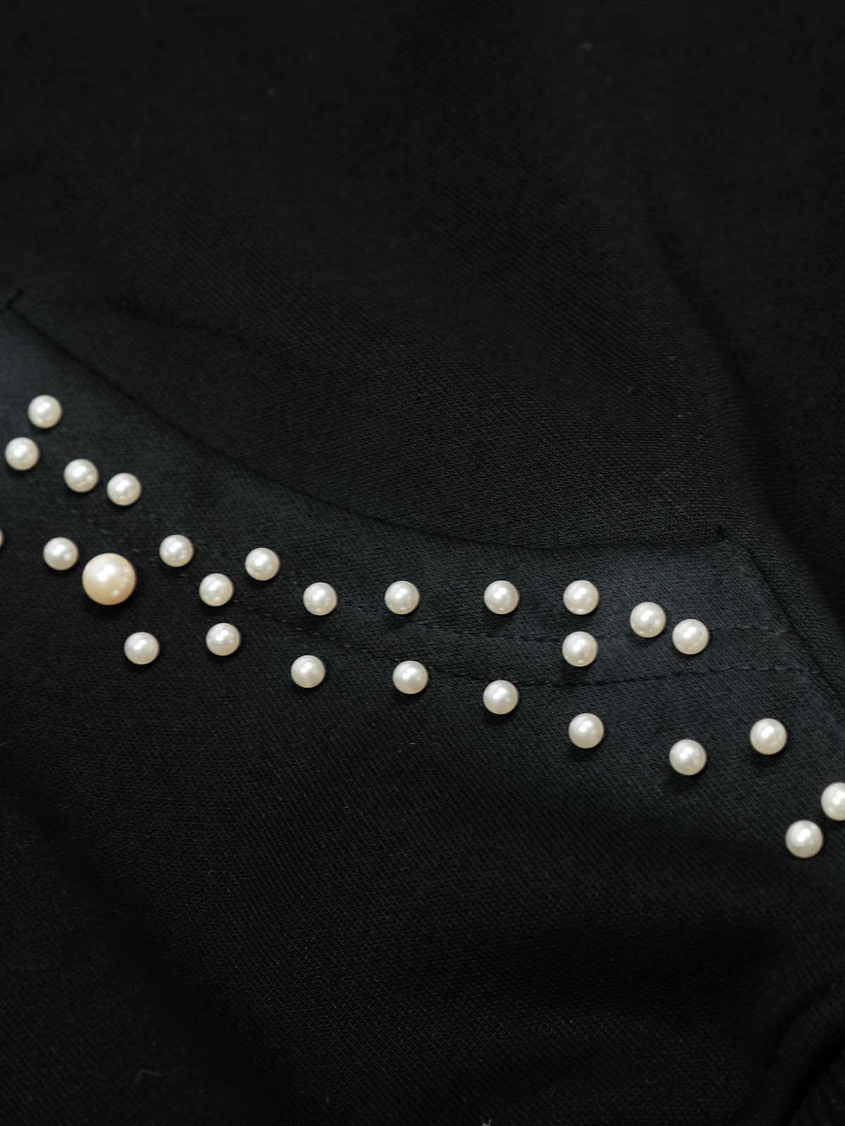 Graffiti Pearl Embellished Cropped Hoodie