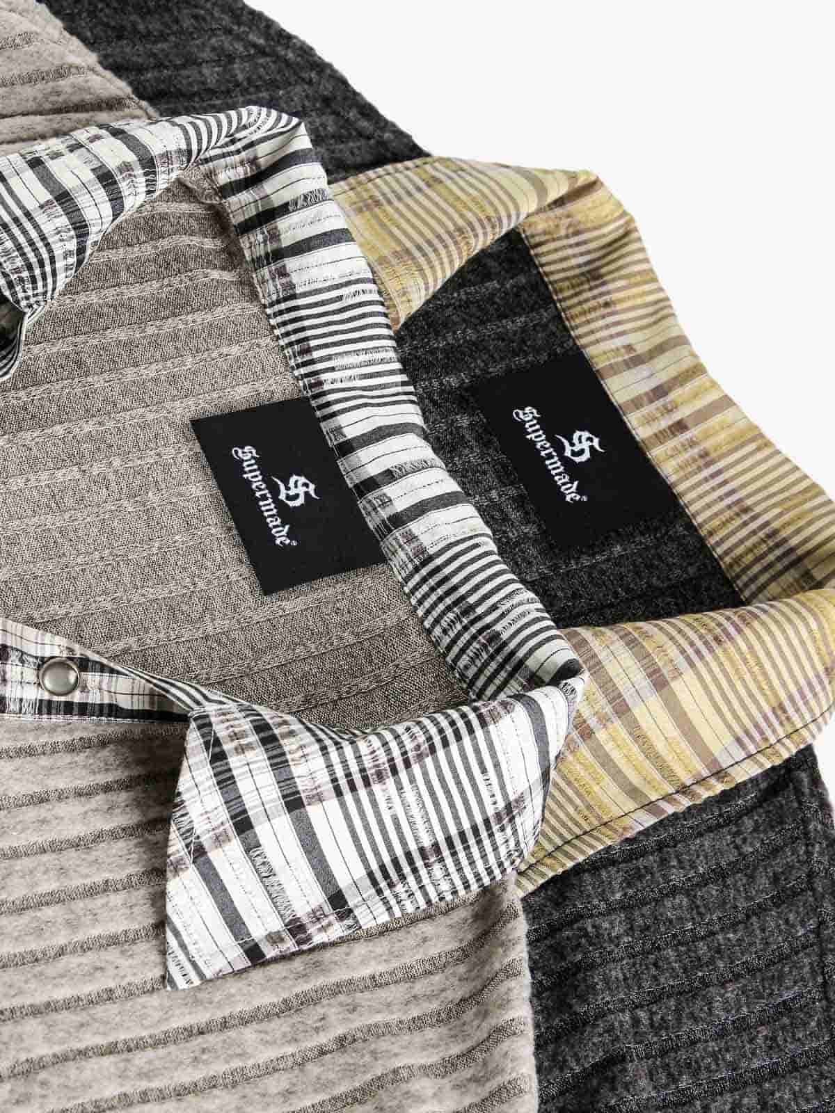 Graffiti Bear Graphic Striped Layered Long Sleeve Tee