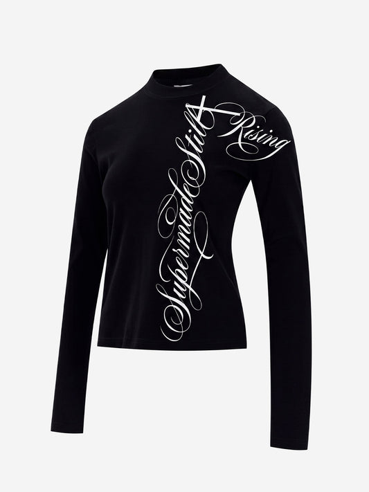 Vertical Letter Graphic Long Sleeve Tee
