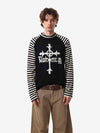 Cross Graphic Stripe Raglan Long Sleeve T-Shirt
