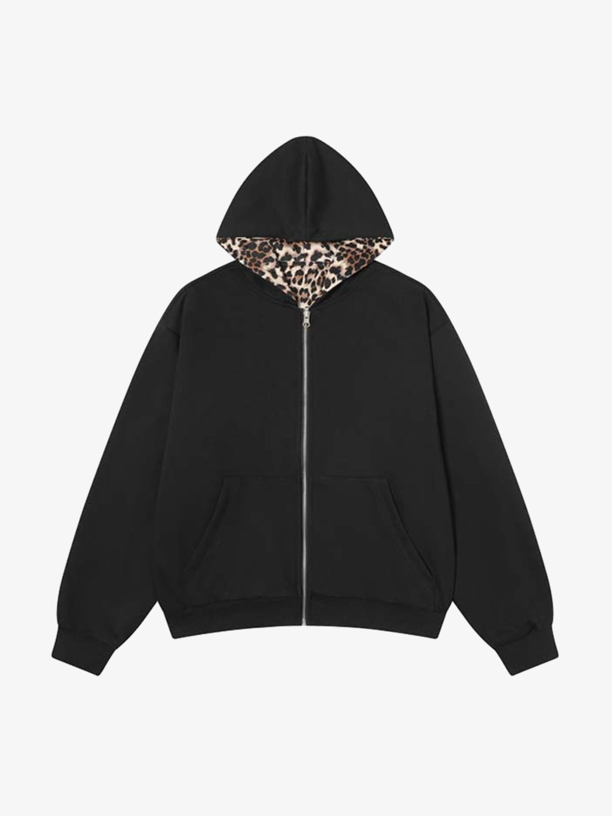 Leopard Reversible Fleece Zip-Up Hoodie 