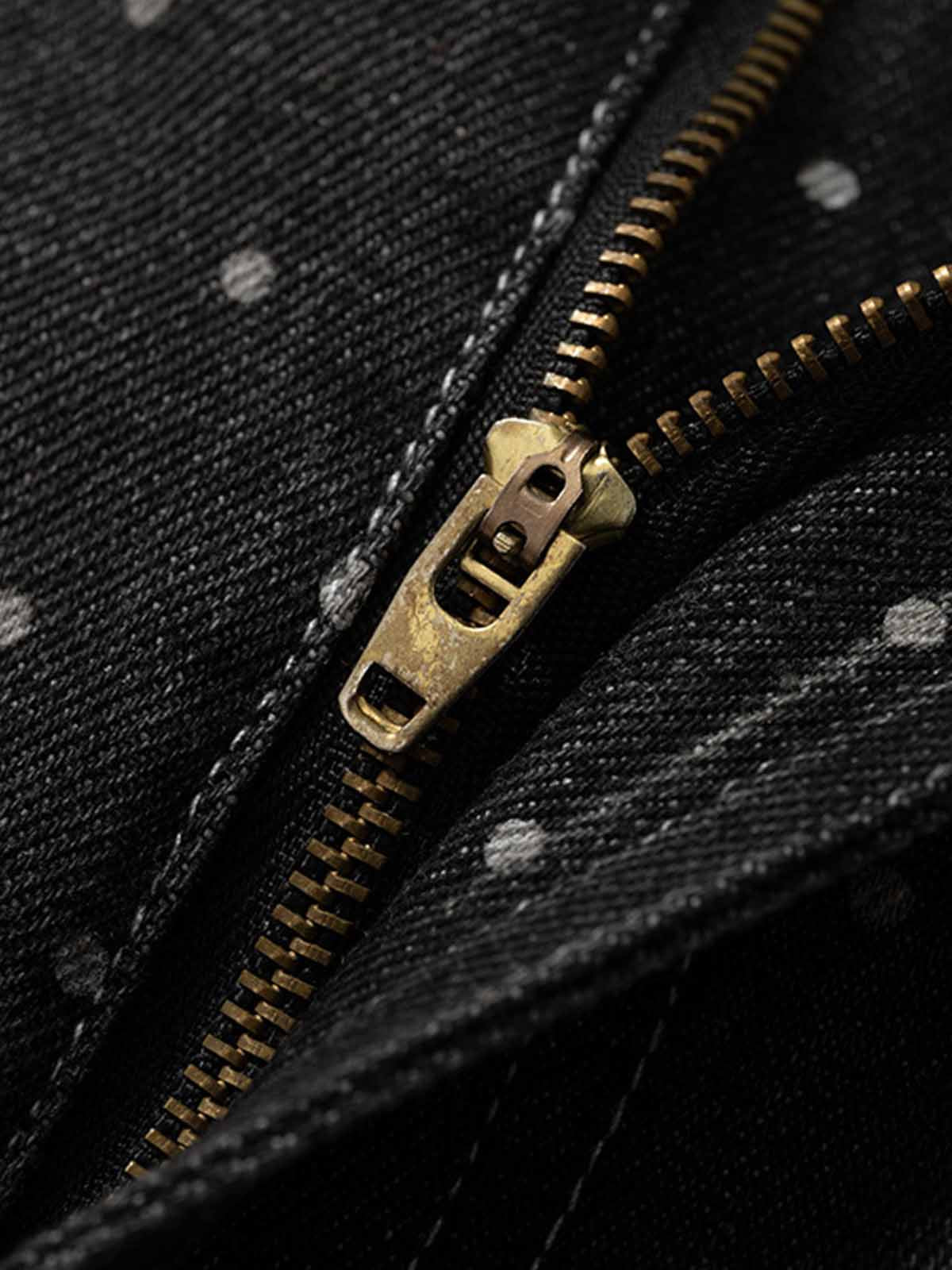 Polka Dot Denim Cargo Shorts