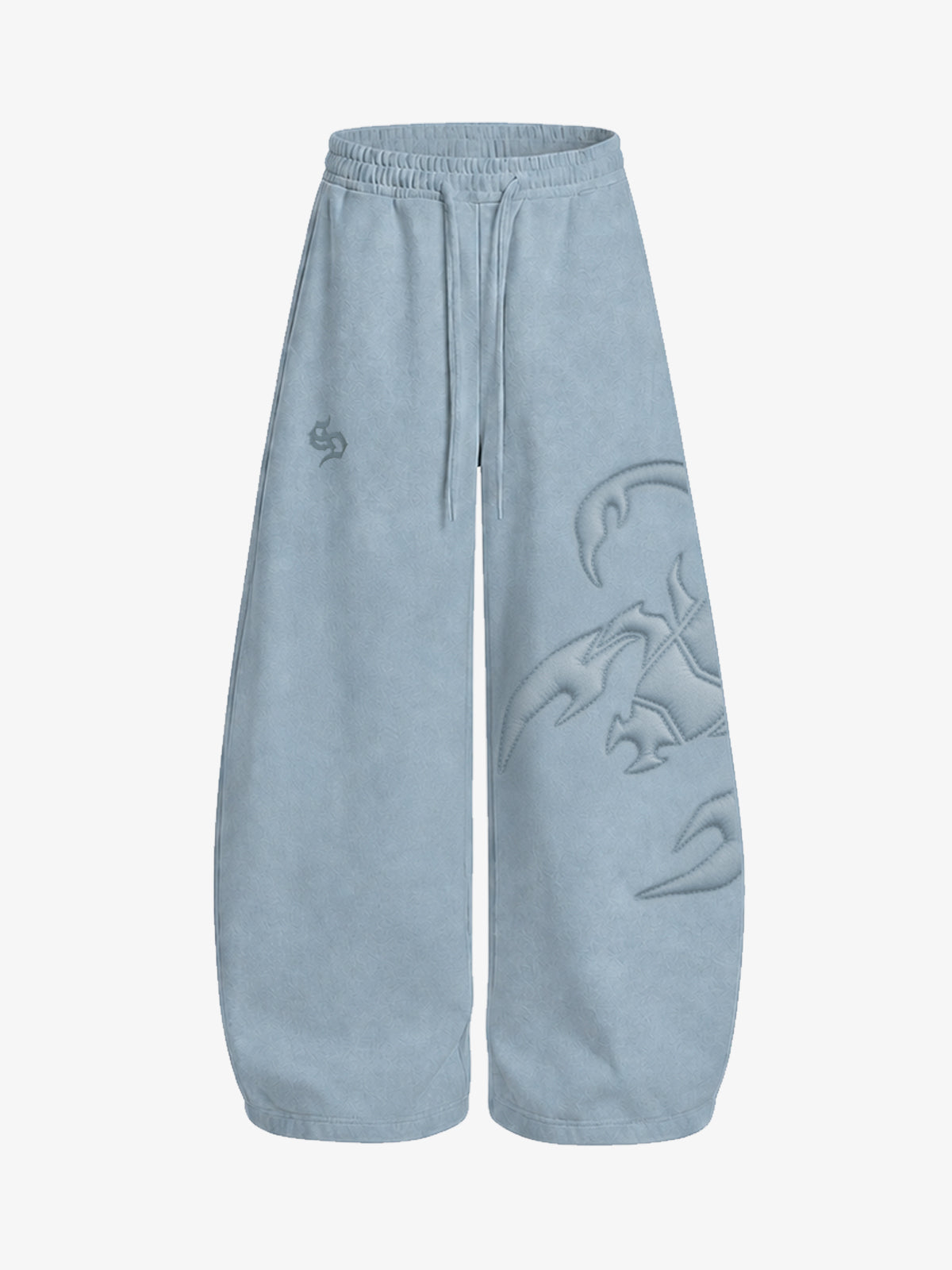 Cotton-Blend Quilted Padded Embroidered Hoodie & Wide-Leg Sweatpants Set