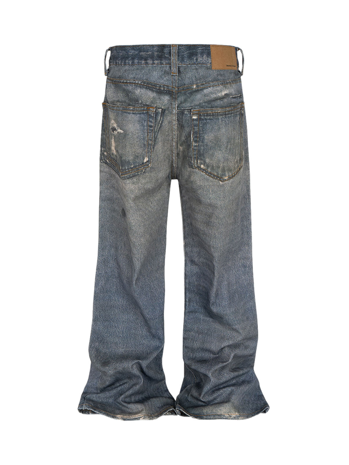 Retro Washed Ripped Flare Jeans