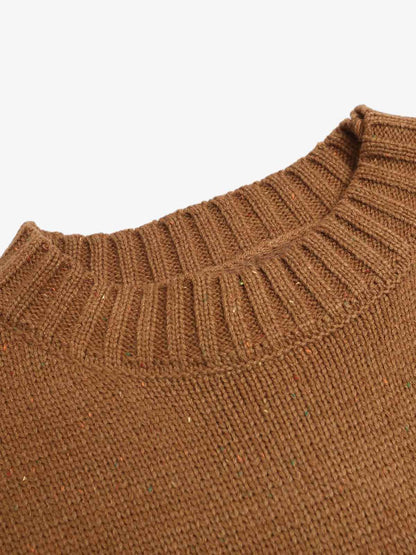 Oversized Knit Sweater with Bold Letter Design for Fall and Winter 