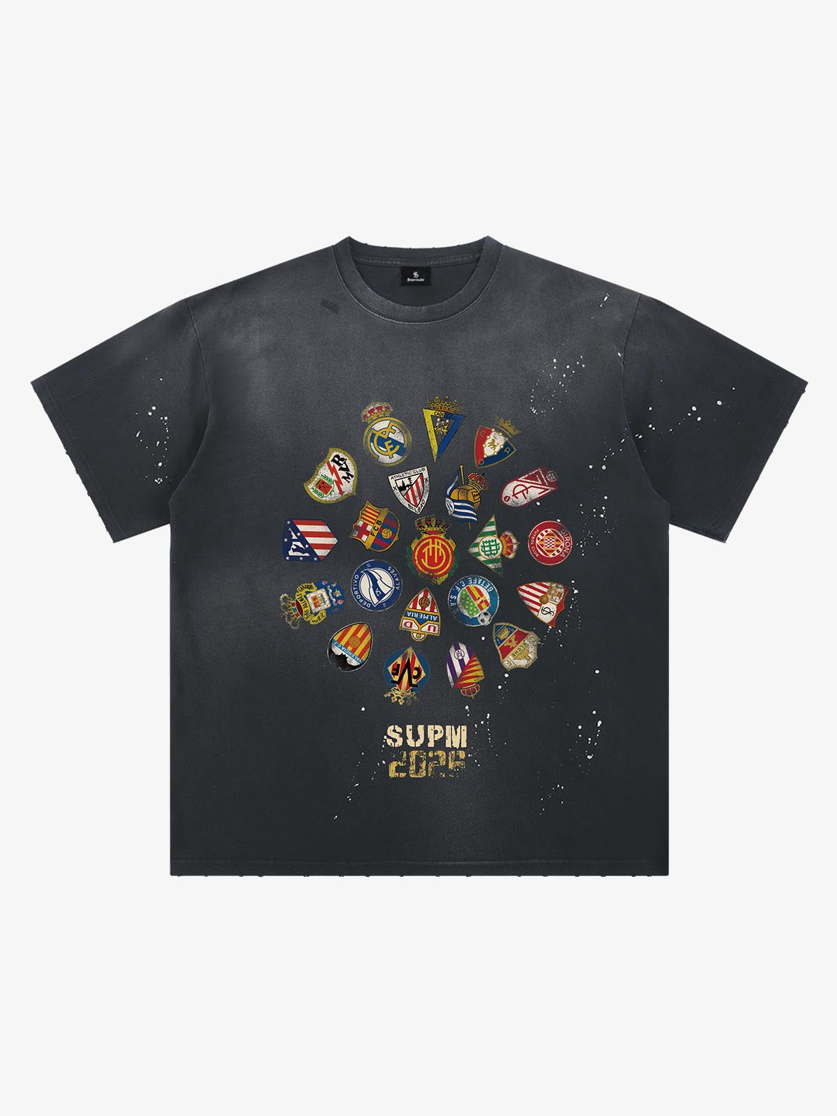 Distressed Ink Splatter Pattern Team Logo Collection T-shirt 