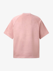 Suede Panel Embroidered Logo Short Sleeve T-Shirt 