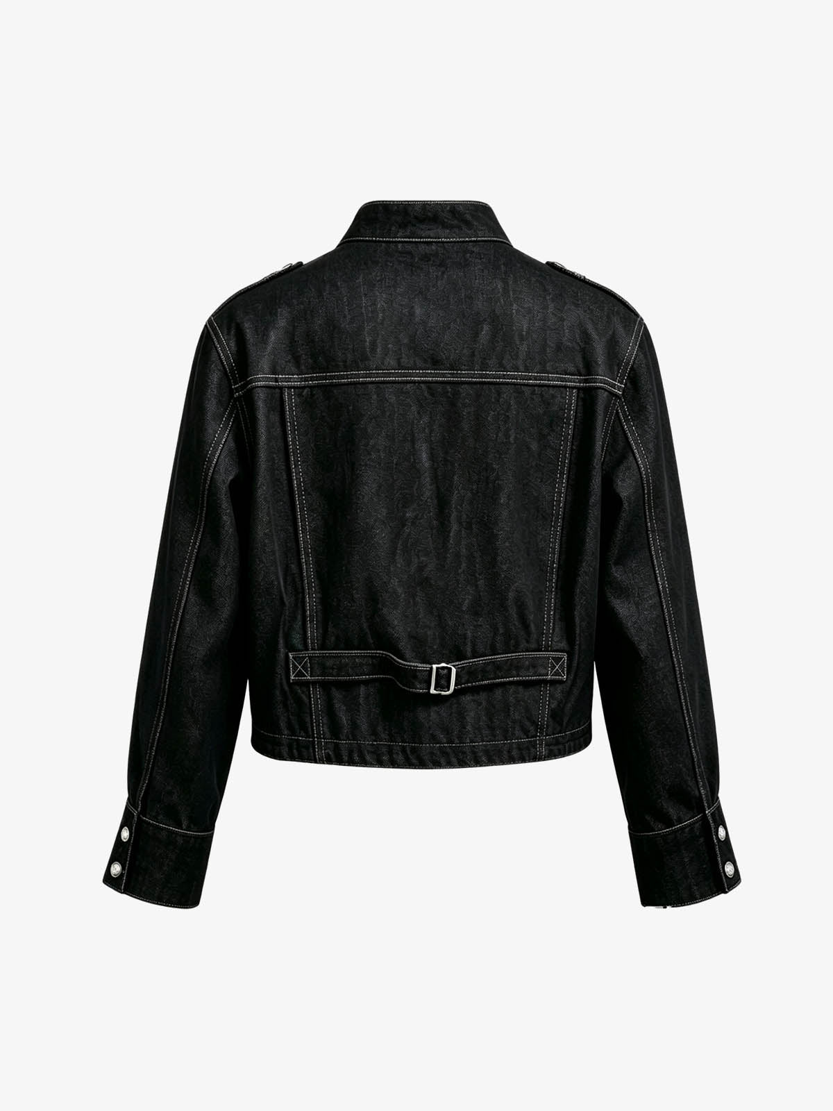 Vintage Militär-Jeansjacke mit silbernen Knöpfen