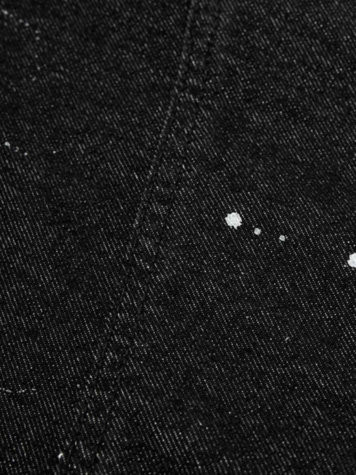 Paint Splatter Stripe Panel Barrel Jeans