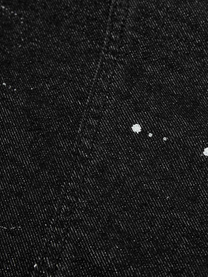 Paint Splatter Stripe Panel Barrel Jeans