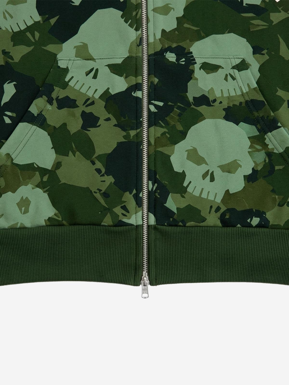 Skull Camo Graphic Zip Hoodie